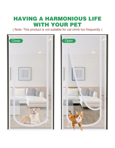 Puerta de Pantalla para Gatos MYPIN 90x208 cm Resistente