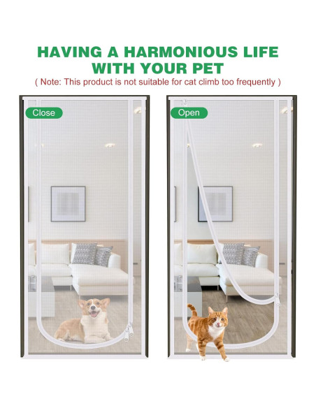 Puerta de Pantalla para Gatos MYPIN 90x208 cm Resistente