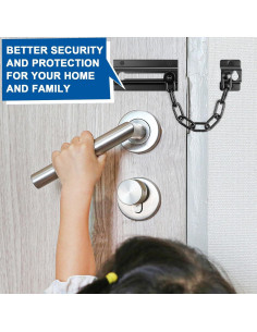 Cerradura de Cadena para Puerta INBOF Negra - 2 Paquete 2