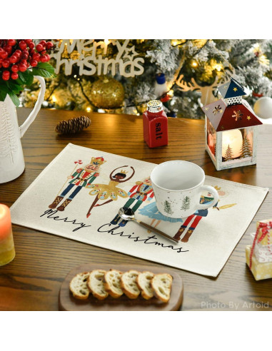 Juego de 4 Manteles Rectangulares Artoid Mode 30x45 cm Beige