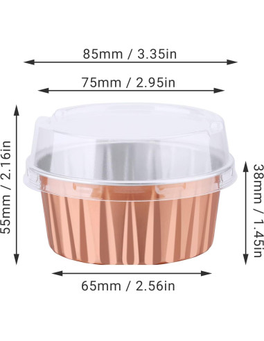Moldes para Hornear EUSOAR 30pcs 148ml Aluminio con Tapas