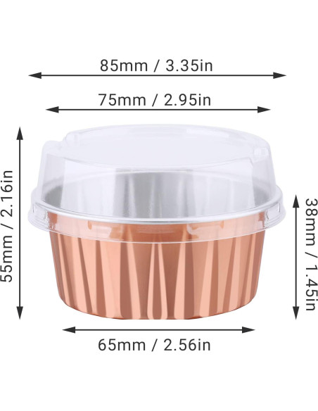 Moldes para Hornear EUSOAR 30pcs 148ml Aluminio con Tapas