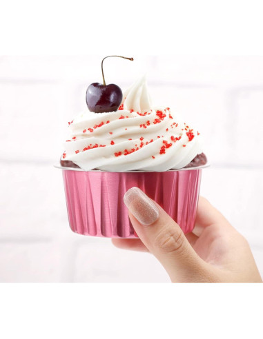 Moldes para Hornear EUSOAR 30pcs 148ml Aluminio con Tapas