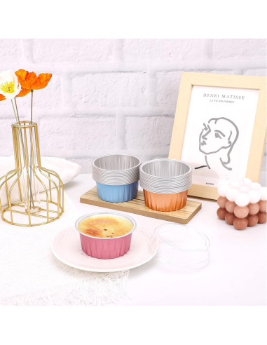 Moldes para Hornear EUSOAR 30pcs 148ml Aluminio con Tapas