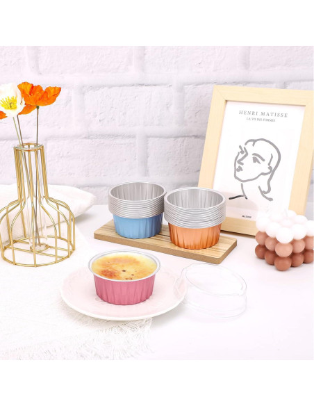 Moldes para Hornear EUSOAR 30pcs 148ml Aluminio con Tapas