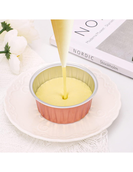 Moldes para Hornear EUSOAR 30pcs 148ml Aluminio con Tapas