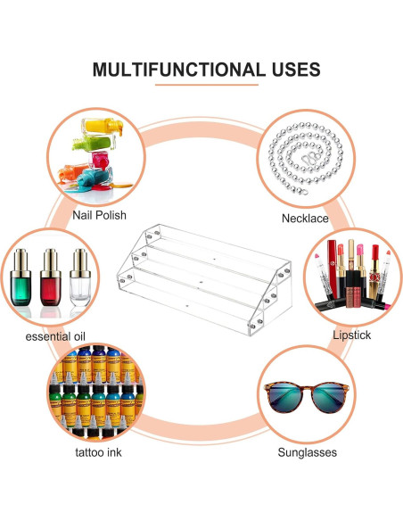Soporte Organizador de Esmalte de Uñas Acrílico Umirokin 3 Niveles