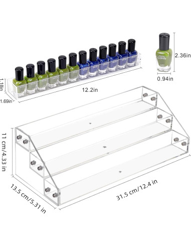 Soporte Organizador de Esmalte de Uñas Acrílico Umirokin 3 Niveles