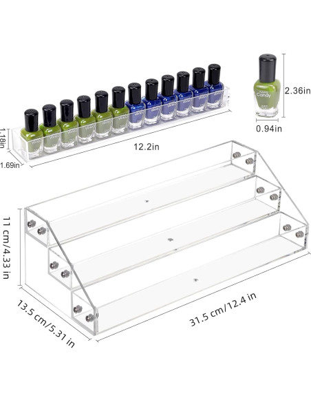 Soporte Organizador de Esmalte de Uñas Acrílico Umirokin 3 Niveles