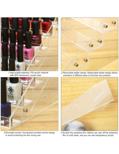 Soporte Organizador de Esmalte de Uñas Acrílico Umirokin 3 Niveles