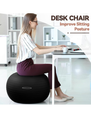 Bola de Ejercicio Antideslizante Fitvids 38-45cm A Prueba de Explosiones