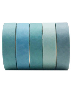 Cinta Washi EnYan 5 Rollos Azul Clásico para Manualidades