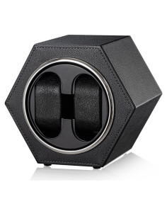 Enrollador de Reloj Automático LINGFANSTORE Cuero Negro