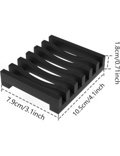 Soporte para Jabón de Silicona Topsky 2 Piezas Negro 2