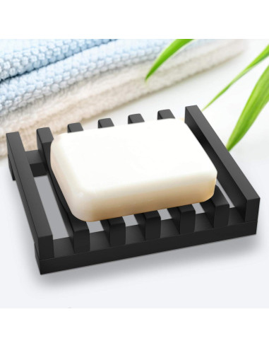 Soporte para Jabón de Silicona Topsky 2 Piezas Negro