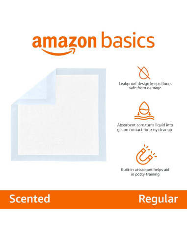 Almohadillas para Orina de Perros Amazon Basics 50 Unidades 56x56cm