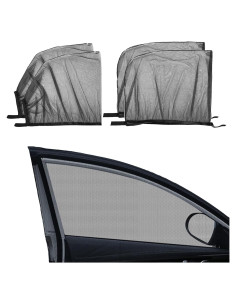 4 Piezas Malla Elástica para Ventanas de Auto GONTSIG - Sombra Solar y Mosquitero