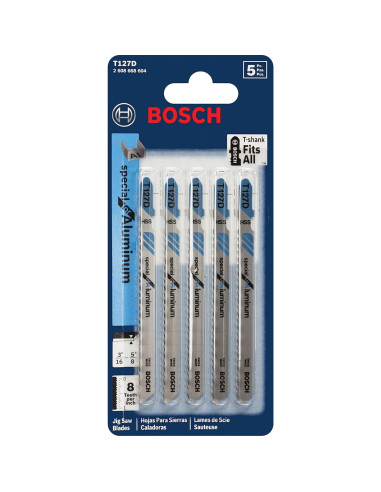 Hoja de Sierra de Calar Bosch T127D 4" 8 TPI para Aluminio - 5 Piezas
