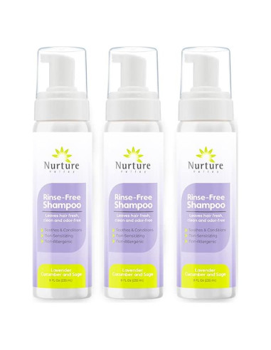 Champú Sin Enjuague Nurture Valley - 3 Botellas 240ml - Lavanda Pepino Salvia