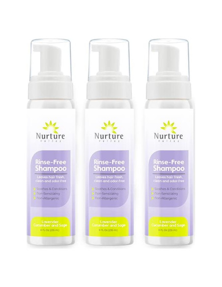 Champú Sin Enjuague Nurture Valley - 3 Botellas 240ml - Lavanda Pepino Salvia