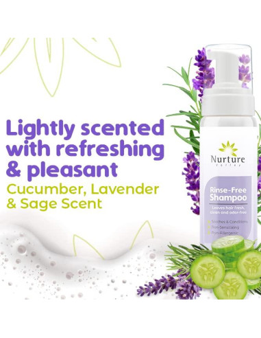 Champú Sin Enjuague Nurture Valley - 3 Botellas 240ml - Lavanda Pepino Salvia