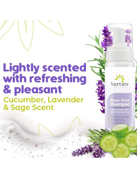 Champú Sin Enjuague Nurture Valley - 3 Botellas 240ml - Lavanda Pepino Salvia