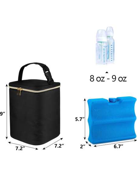 Bolsa Enfriadora Teamoy para Leche Materna - 4 Botellas 266 ml, Negra