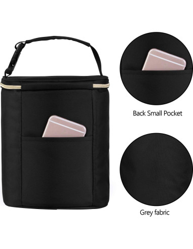 Bolsa Enfriadora Teamoy para Leche Materna - 4 Botellas 266 ml, Negra