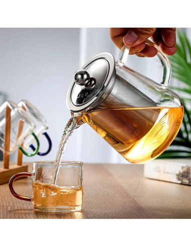 Tetera de vidrio borosilicato XINHUISHQZ 550ml con infusor