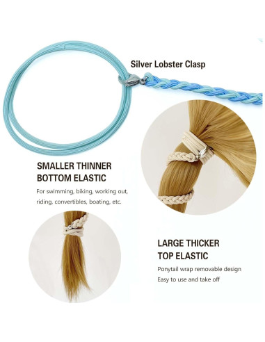 Sujetadores de Cabello Elásticos LOTMIAI 89cm Azul Verde