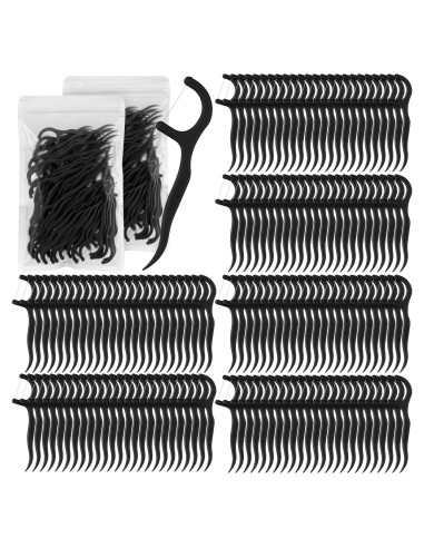 Palillos de Hilo Dental Baderke 600 Unidades Negro