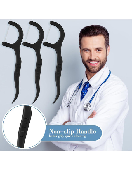 Palillos de Hilo Dental Baderke 600 Unidades Negro