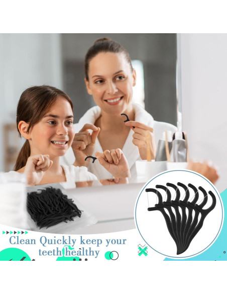 Palillos de Hilo Dental Baderke 600 Unidades Negro