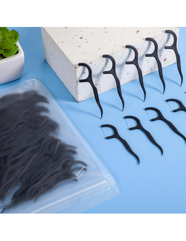 Palillos de Hilo Dental Baderke 600 Unidades Negro