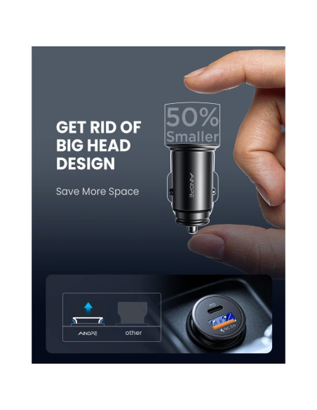 Cargador de Coche AINOPE 67.5W USB-C para iPhone 14/13/12 Cargador de Coche AINOPE 67.5W USB-C para iPhone 14/13/12