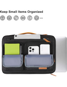 Funda Protectora MOSISO para Laptop 13.3" Negra con 5 Bolsillos 2