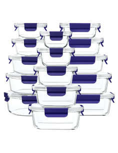 Juego de 30 Contenedores de Almacenamiento de Vidrio Genicook