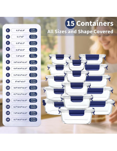 Juego de 30 Contenedores de Almacenamiento de Vidrio Genicook 2