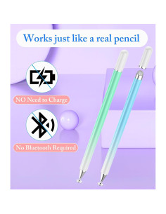 Lápiz Stylus Kenkor 2 en 1 para Pantallas Táctiles - Verde y Azul 2