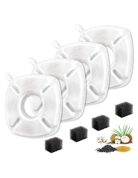 Filtros de Reemplazo Bengor para Fuente de Agua de Mascotas - 8 Piezas
