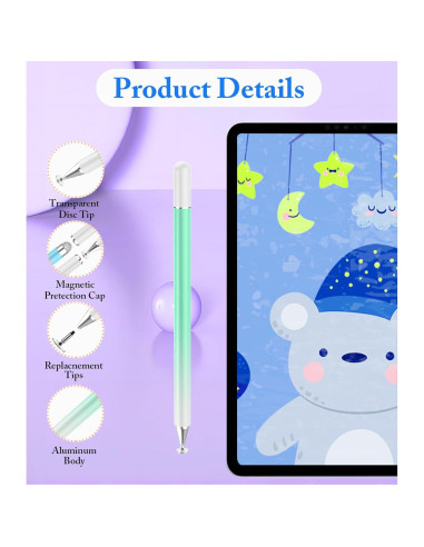 Lápiz Stylus Kenkor 2 en 1 para Pantallas Táctiles - Verde y Azul