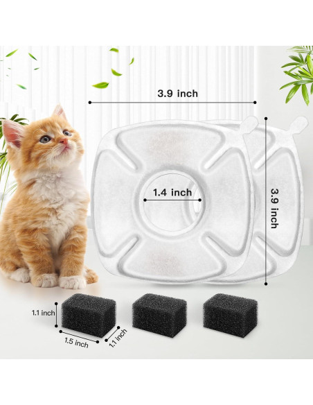Filtros de Reemplazo Bengor para Fuente de Agua de Mascotas - 8 Piezas