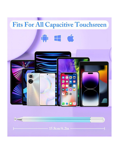 Lápiz Stylus Kenkor 2 en 1 para Pantallas Táctiles - Verde y Azul