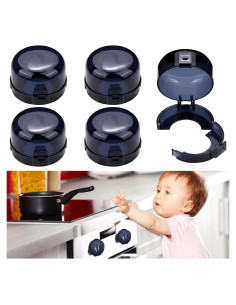 Cubiertas de Seguridad para Perillas de Estufa - 5 Paquetes - Negros