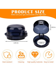 Cubiertas de Seguridad para Perillas de Estufa - 5 Paquetes - Negros 2
