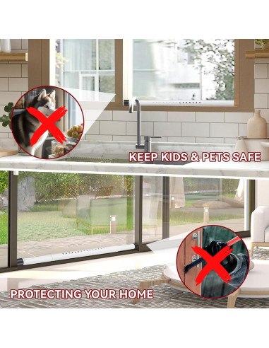 Barra de Seguridad Ajustable Widyana para Puertas Deslizantes 43-99 cm