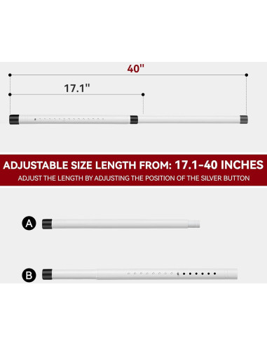 Barra de Seguridad Ajustable Widyana para Puertas Deslizantes 43-99 cm