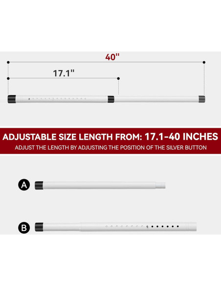 Barra de Seguridad Ajustable Widyana para Puertas Deslizantes 43-99 cm