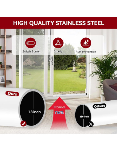 Barra de Seguridad Ajustable Widyana para Puertas Deslizantes 43-99 cm