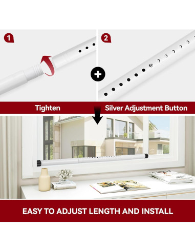 Barra de Seguridad Ajustable Widyana para Puertas Deslizantes 43-99 cm